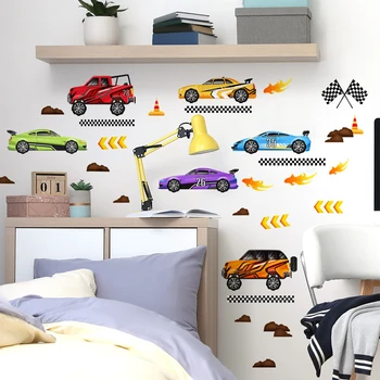 1 бр. стикер на стената на модел бебешка кола, голяма стая, дневна, индивидуална цветна украса, уникален красив сладко