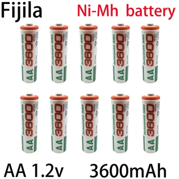 100% Нова батерия тип АА голям капацитет, 3600 mah, акумулаторна батерия 1,2 В, Ni-MH батерии тип АА, подходящ за часа, мишки, компютри