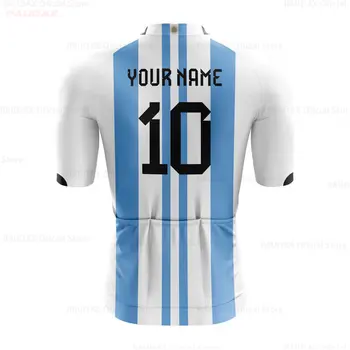 2023 Състезателна риза Аржентина, дишащ под наем костюм с дълги ръкави, пролетно-летния мъжкия състезателен костюм за планинско колоездене