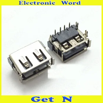 20pcs-1000шт 10мм H6.8 USB съединители 4DIP с извити по краищата на USB конектори