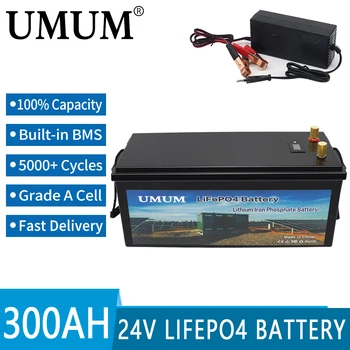 24V 200Ah 300Ah LiFePO4 Батерия Вграден BMS Литиево-Желязо-Фосфатный Батерия 5000 Цикъла За Кемперов RV Golf Cart Solar