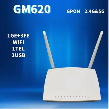 3/4/5шт GM620 GPON ONU 5G двойна лента 1GE + 3FE + WLAN Wifi Рутер Оптичен модем GPON ONT Без Хранене Б/Безплатна Доставка
