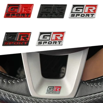 3D метален спортен лого GR, емблема на волана, украса на централната конзола, спортна емблема GR, икони за превозното средство, стикери за Toyota
