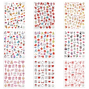 3D Стикери За нокти Сърцето Любов Самозалепващи Плъзгачи Украса За Дизайн на Ноктите, Етикети за 