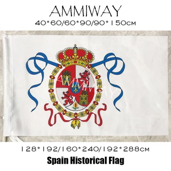 AMMEWAY Всякакъв Размер Испански военноморски флаг 1701-1785 Знамена и банери Испания Испански Исторически Кралския военноморски флаг Полиестер знамена