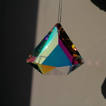 Camal 1БР AB Цветен триъгълен диамант с 48 мм, Crystal K9, призми за улов на Слънцето, Окачена лампа, Детайли полилеи, Висящи къща