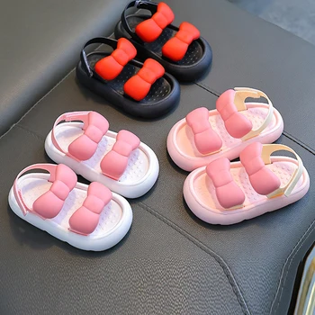 FOCUSNORM/ модни летни сандали за малки момичета; дишаща нескользящая обувки подметка; домашни ежедневни сандали с изрези