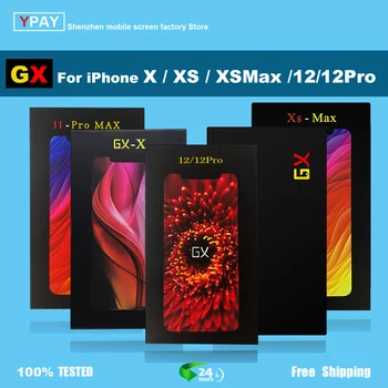 GX OLED iPhone X XS XsMax 11Pro LCD дисплей С Сензорен Екран Дигитайзер В Събирането Тестван Подмяна на Мъртви пиксели на LCD дисплеи True tone