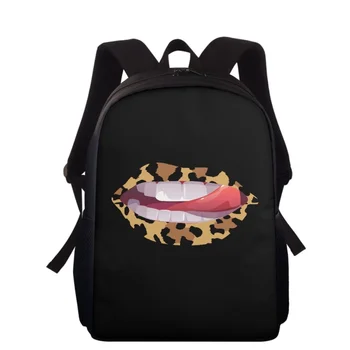 HYCOOL 2023 Популярен раница с леопардовым принтом под формата на устни, модни дамски чанта на рамото, дългогодишна адаптивни училищна чанта за книги