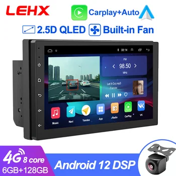 LEHX 8 core 2 Din Android 12 Авто Радио Мултимедия automotivoCarplay GP Стерео За Volkswagen Nissan, Hyundai, Kia, toyota Ford
