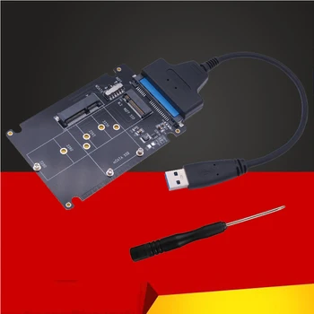 M2 USB адаптер M. 2 NGFF-SATA Адаптор MSATA-USB Конвертор за SATA 3,0 Външен mSATA m.2 NGFF-SATA3 и USB-адаптер Странично Board