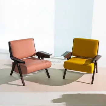 Nordic Light Луксозен модерен диван от метална Тъкан, Дизайнерско кресло за отдих, Просто Мързеливи, кабинет, Балкон, Мебели за всекидневна
