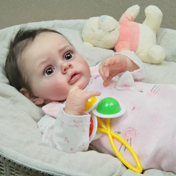 NPK 20 инча Хлое Вече е Завършен рисувани Reborn Baby Doll Новородено 3D Кожа, Ръчно рисувани видими вени