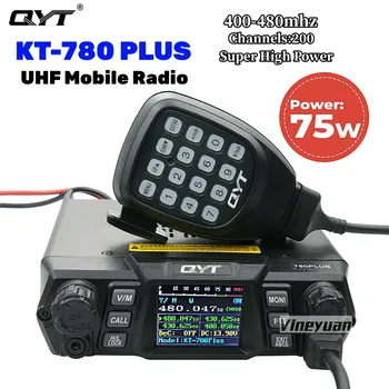 QYT Оригинален KT-780PLUS 75 W UHF (400-480 Mhz) Преносима Радиостанция/Ham Мобилно Радио Радиоприемник DTMF Автомобилното радио
