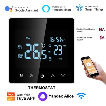 Sasha Умен Wifi Термостат електрическото подово Отопление Водна/Газов Котел LCD Дигитален Сензорен Контрол на Температурата за Google Home Алекса