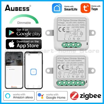ZigBee Sasha Smart Dimmer Switch Led Модули За Автоматизация Безжична Управление На Приложение/Глас/Таймер За Двустранно Управление На Алекса Google Home