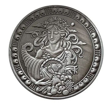 Античен Сребърен Релефно Незабравим Празничен Подарък Са Подбрани Монета Горещи Дванадесет Съзвездия Антични Имитация На Монети На Повикване