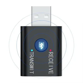 Безжична аудиопередатчик приемник 2 В 1 адаптер TR6 Bluetooth 5,0 Приемник предавател 3,5 мм USB за динамиката на слушалки кола