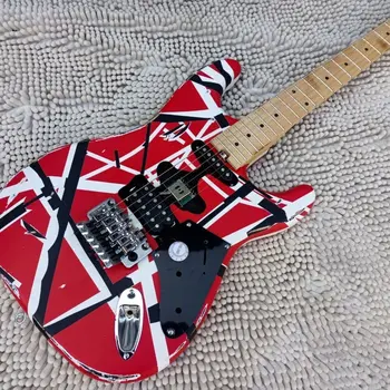 Висококачествена електрическа китара в ивицата серия Multicolor, изработени по поръчка