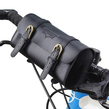 Водоустойчив подвесная чанта-възглавница от изкуствена кожа в ретро стил, кормило облекло, чанта на кормилото на велосипеда