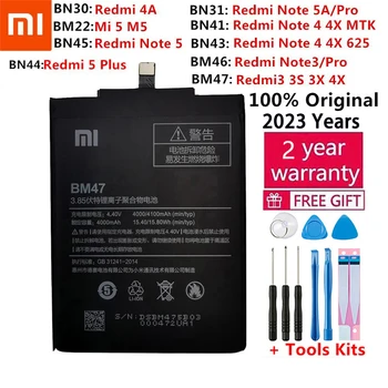 Въведете Mi Оригинална Батерия за Телефон Xiaomi Mi Hongmi Redmi Note A1 3 3S 3X 4 4X 4A 5A 5X M5 5 6 Plus Prime S2 Pro Plus Батерии