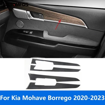 Вътрешна дръжка Врата, Тампон върху лентата за купата, тампон за Kia Mohave Borrego 2020 2021 2022 2023, Аксесоари от въглеродни влакна, Оформление на автомобила