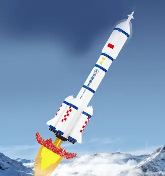 Градивни елементи за изследване на космоса, играчка за изграждане на градски ракети, космическа совалка, строителни блокове, детска научно-развитие на играчка за подарък