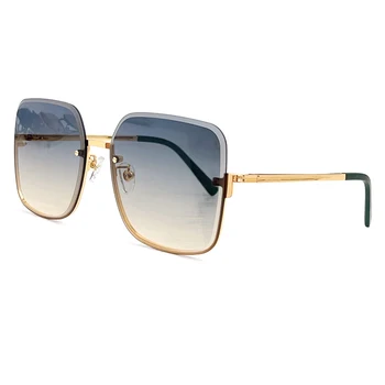 Дамски слънчеви очила за жени, луксозни маркови дизайнерски дамски квадратни летните слънчеви очила от сплав, улични очила за шофиране