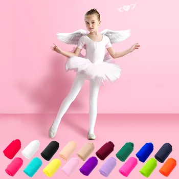 Детски чорапогащи, обикновена бяла балетные танцови чорапогащи за момичета, кадифени чорапи с ярки цветове, панталони-носочки за малки момичета, гамаши