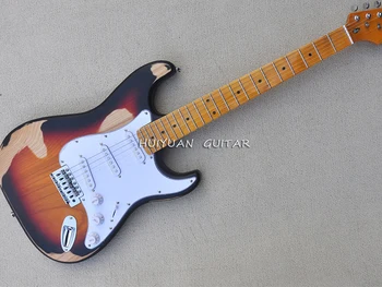 Електрическа китара Relic Tobacco Sunburs Ash с бяла подплата, кленов лешояд, може да бъде конфигуриран по индивидуална заявка
