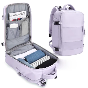 Жена пътен раница с голям капацитет, мултифункционален багаж за самолет, лека водоустойчива ежедневна чанта за лаптоп, чанти Daliy Bagpacks