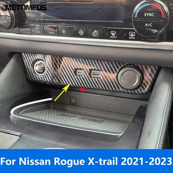 За Nissan X-trail Xtrail Измамник 2021 2022 2023 Централна Конзола USB Порт Запалки за Пури Панел Капак Завърши Автомобилни Аксесоари
