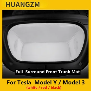 За Tesla Model 3 Y 2021 Съраунд тампон за преден багажник Защита на околната среда мека кожена защитно уплътнение, Аксесоари за интериора