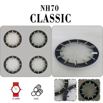 Зелен светлинен циферблат 31,8 мм циферблат за часовници с механизъм NH70, изменено циферблат, резервни части и аксесоари