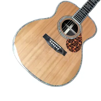 Китарата е на поръчка от Lvybest с логото на OM AAAAA, плътна задна страна под формата на ухо, акустична китара с подплата и сребърно тунер