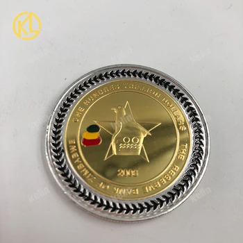 Красива 24-каратная златна монета от сто трилиона долара Зимбабве с пет глави на животни за бизнес колекция, подаръци, домашен Декор
