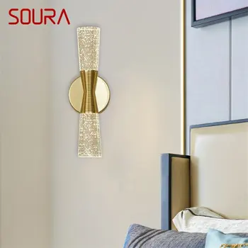 Кристална стена лампа SOURA аплици led лампа с Модерен 220 и 110 В Алуминиеви вътрешни стенни осветителни тела за спалнята и хола Офис на хотел
