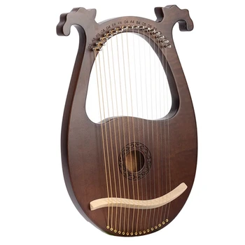 Лира-арфа, 16-струнен корпус от махагон Корпуса на Струнен музикален инструмент, на Инструмента с Ключ за Настройка И Резервни струни