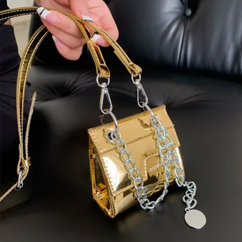 Луксозна дамска чанта през рамо, модни ярки кожена чанта през рамо, чанти верига, портфейл, марка дамски малка квадратна чанта-jetpack
