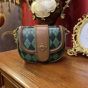 Луксозна марка Wizard of Oz, контрастная седельная чанта, кожена дамска чанта 2023, нова леки луксозна модерна чанта-месинджър с едно рамо