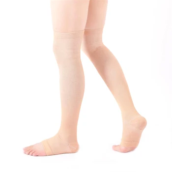 Медицински Компресия Чорапи До Коляното с Отворени Пръсти, Чорапи От Разширени Вени, Компрессионный еластична Превръзка, Обвивка, което отрежда на Формата За Жени, Мъже 18-21 мм