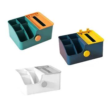 Многофункционална кутия за съхранение на салфетки с Притежателя на канцелярского дистанционно управление, притежателят на кутии за кърпички за офис