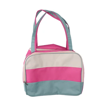 Модерна чанта за пелени с голям капацитет, многофункционална чанта за детска количка с млечна бутилка (розово-червен