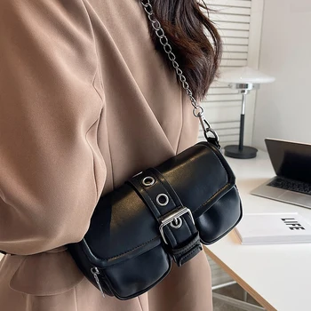 Модерни дамски чанти от изкуствена кожа с веригата, чанти през рамо, дизайнерски дамски чанти през рамо за жени, ежедневни дамски чанта-месинджър, новост