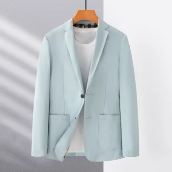Мъжко палто с високо качество, модерен корейски оборудвана мъжки сако с висока еластичност, през пролетта Нов мъжки елегантни ежедневни класически яке