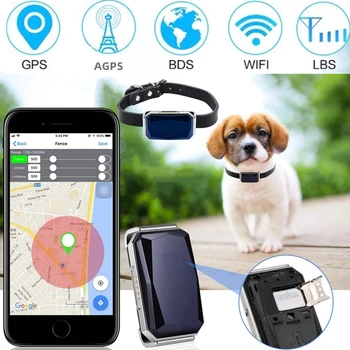 Нашийник за домашни любимци с GPS тракера Водоустойчив анти-изгубен нашийник за кучета и котки, локатор за проследяване на следи, на открито в режим на дълги периоди на изчакване
