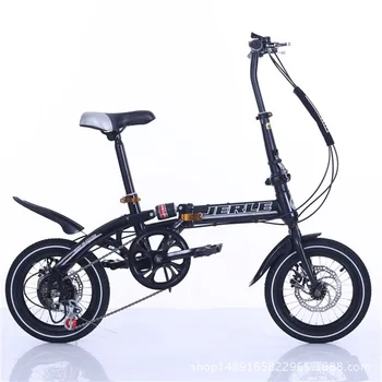 Нов мъжки и женски сгъваем велосипед с амортизация с променлива скорост 20/16 инча за възрастни, ученици, деца, лаптоп под наем за езда