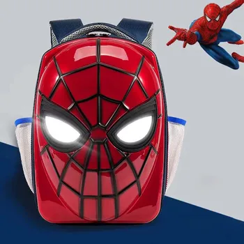 Новата модерна детска мультяшная чанта с светящимся спайдърмен, индивидуалност 3D, чанта за начално училище, чанта за детска градина