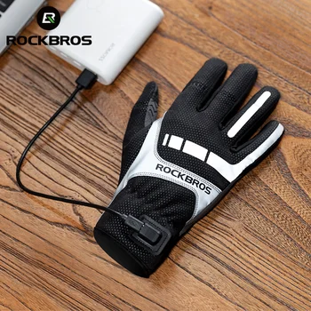 Официални топли ръкавици ROCKBROS, зимни ръкавици за сензорен екран SBR, USB ръкавици с топъл, ветроупорен, дишащи ръкавици за свободни стаи Plam