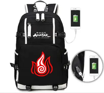 Платно раница Avatar The Last Airbender за учениците, училищната чанта Mochila с USB зареждане, ежедневна пътна чанта за лаптоп